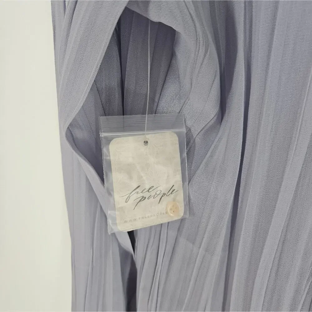 Free People Light Blue Chambray Sky Bad at Love Blouse L